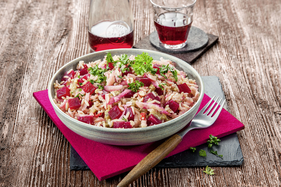 Veggie-Rezept: Rote-Bete-Reis-Salat - Jedes Essen zählt