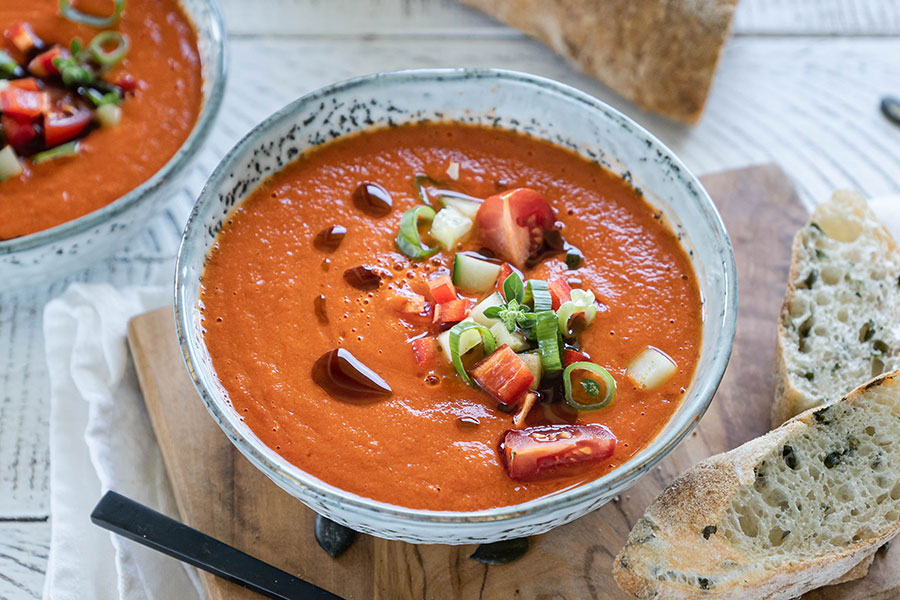 Veggie-Rezept: Paprika-Gazpacho - Jedes Essen zählt