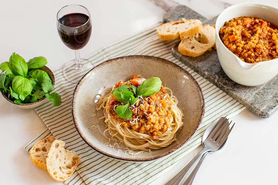 Vegane Bolognese mit Linsen