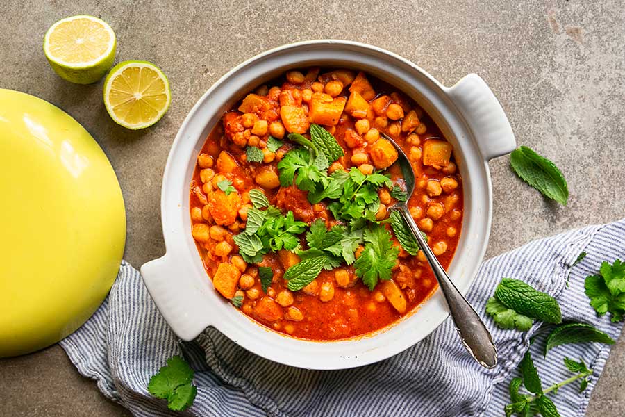 Veggie-Rezept: Marokkanischer Eintopf aus Süßkartoffeln und ...