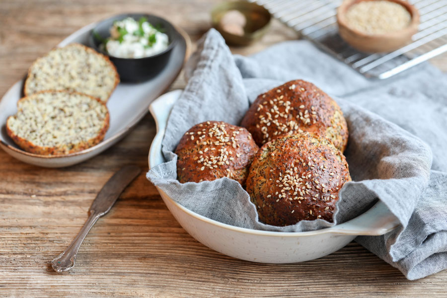 Quarkbrötchen mit Leinmehl