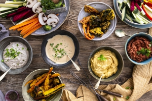 Fondue aus Gemüsebrühe